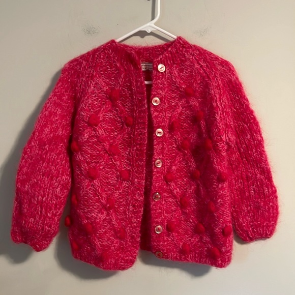 Adorable pink hand knit in Italy cardigan sweater - Picture 1 of 9